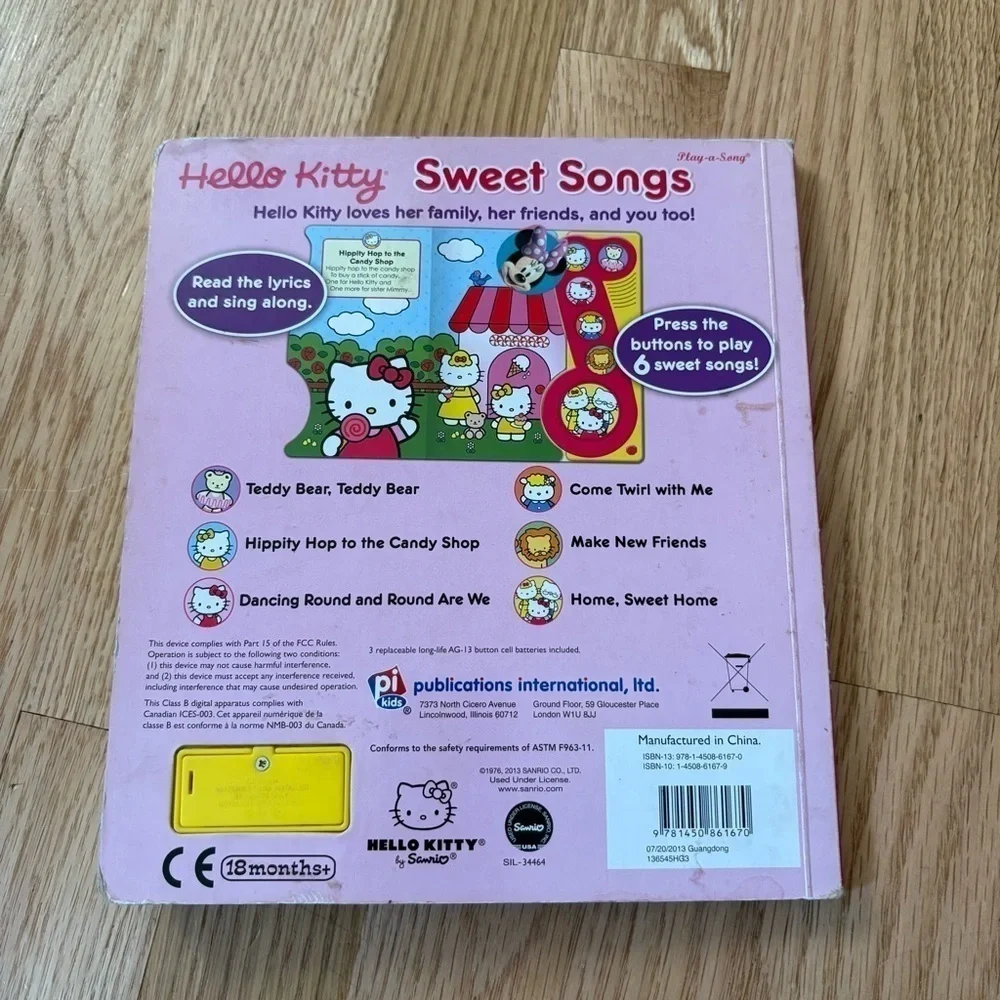 Hello Kitty Sweet Songs Musical Book Red and Yellow Hardcover